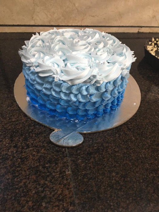 Blue ombré ruffles